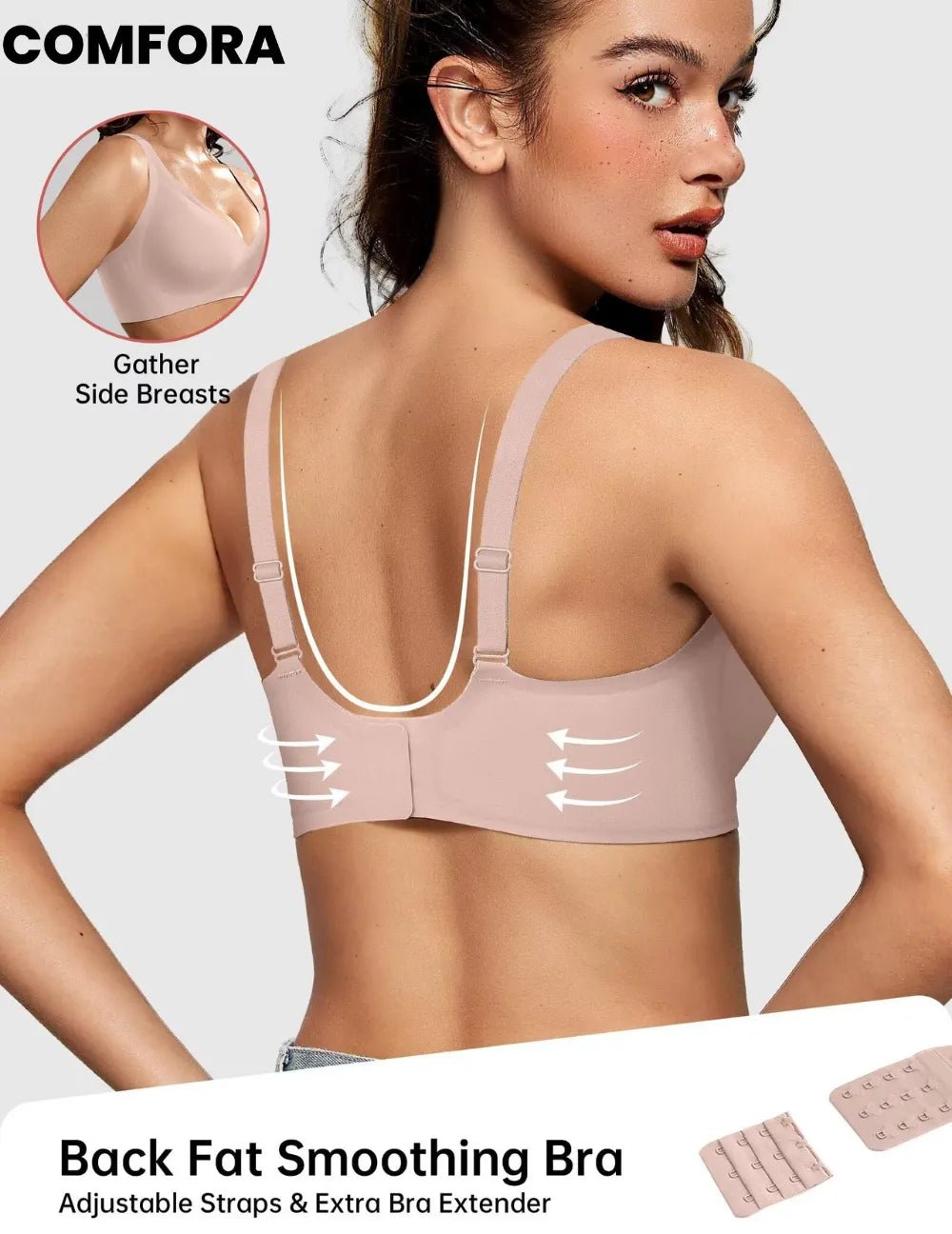 Magic Lift & Comfort: Deep V Wireless Everyday Bra - COMFORA