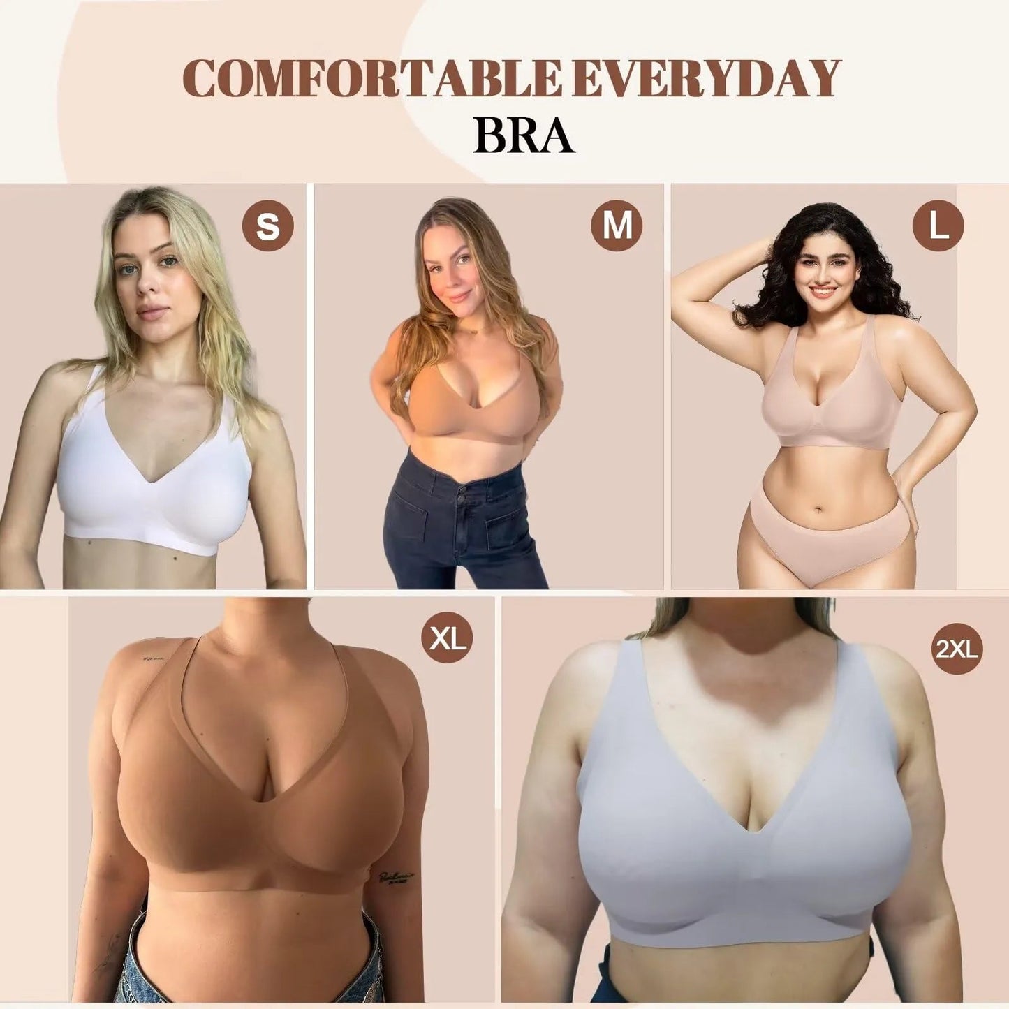 Magic Lift & Comfort: Deep V Wireless Everyday Bra - COMFORA