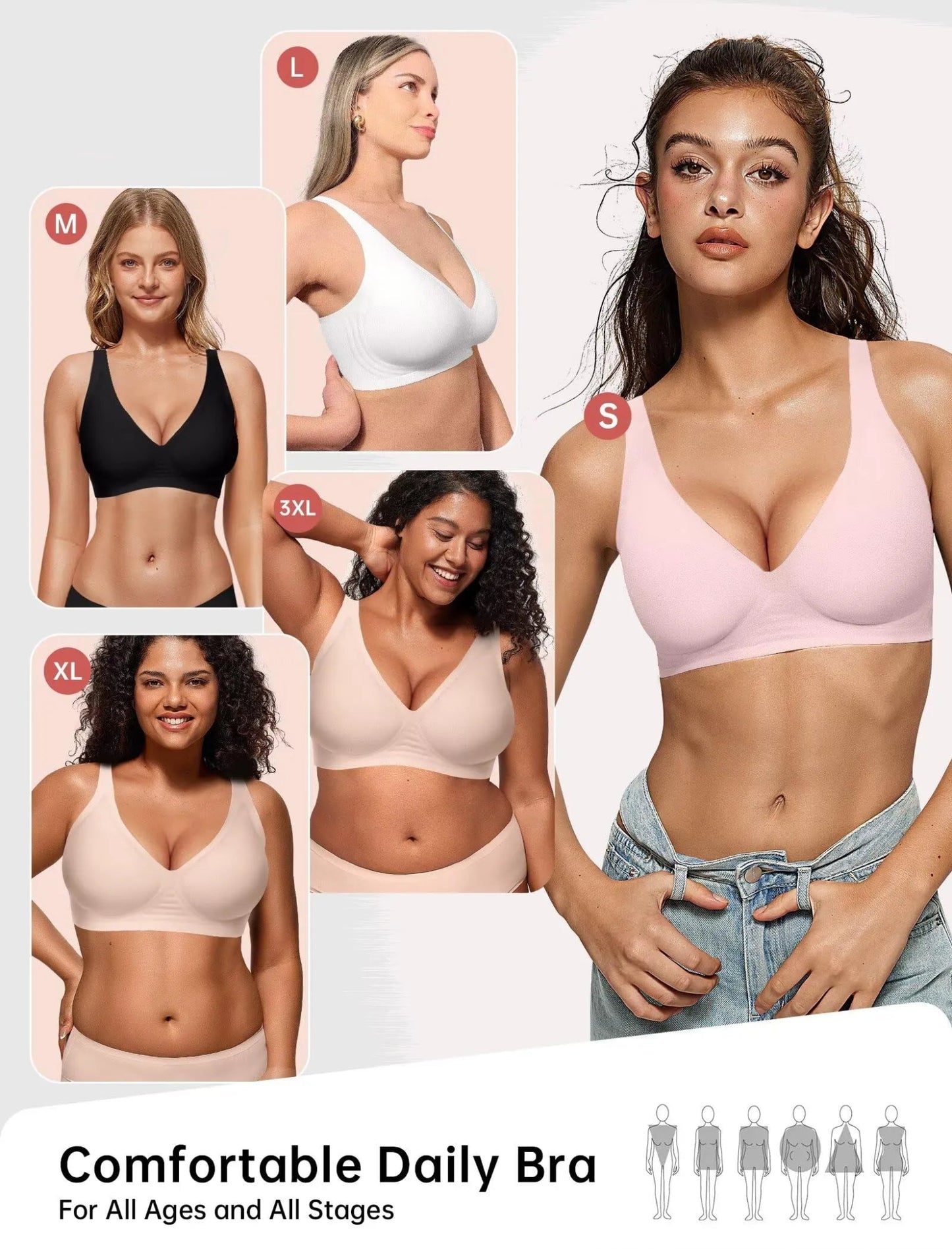 Magic Lift & Comfort: Deep V Wireless Everyday Bra - COMFORA