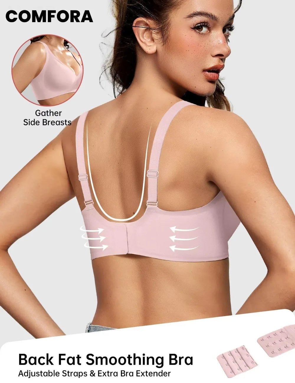 Magic Lift & Comfort: Deep V Wireless Everyday Bra - COMFORA