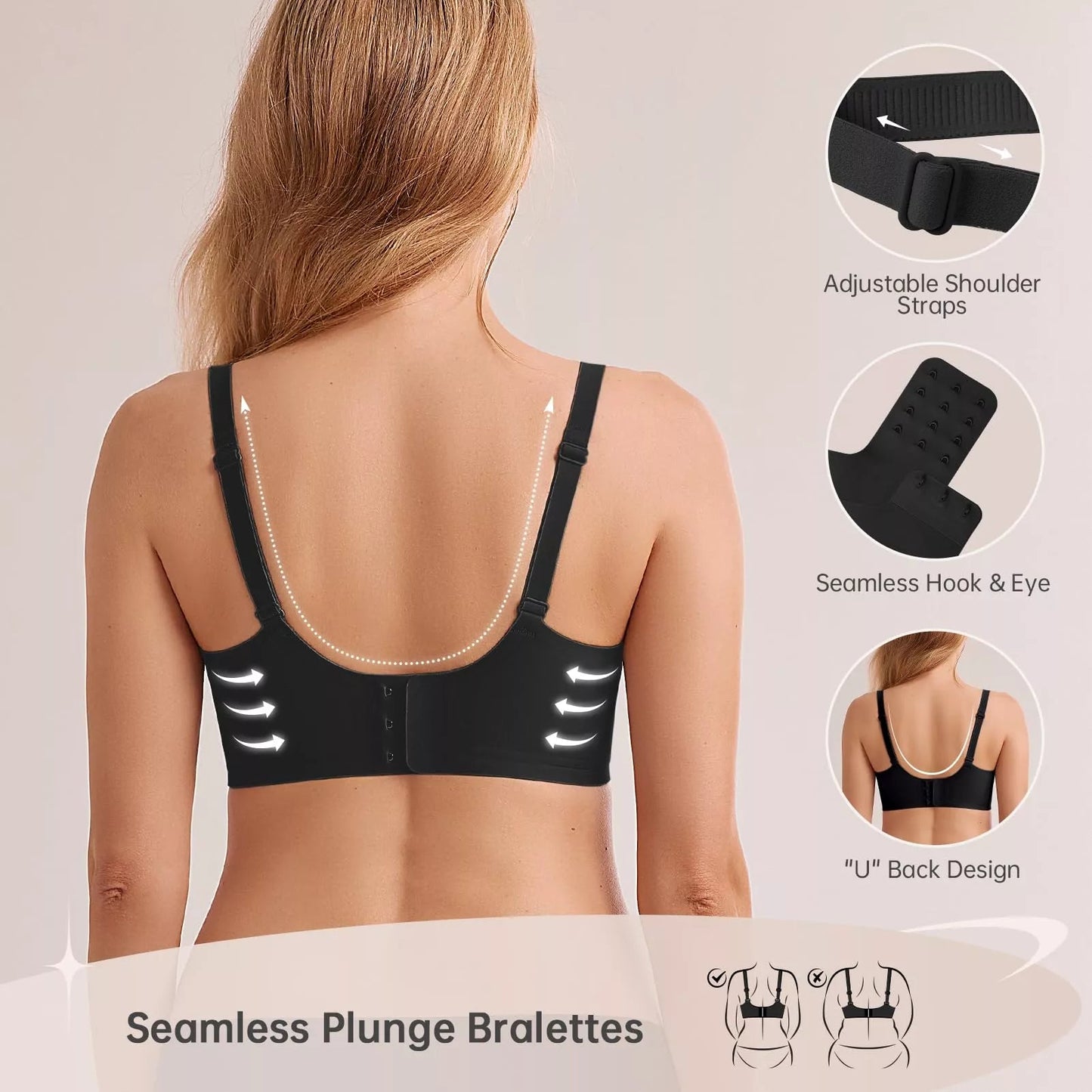 Magic Lift & Comfort: Deep V Wireless Everyday Bra - COMFORA