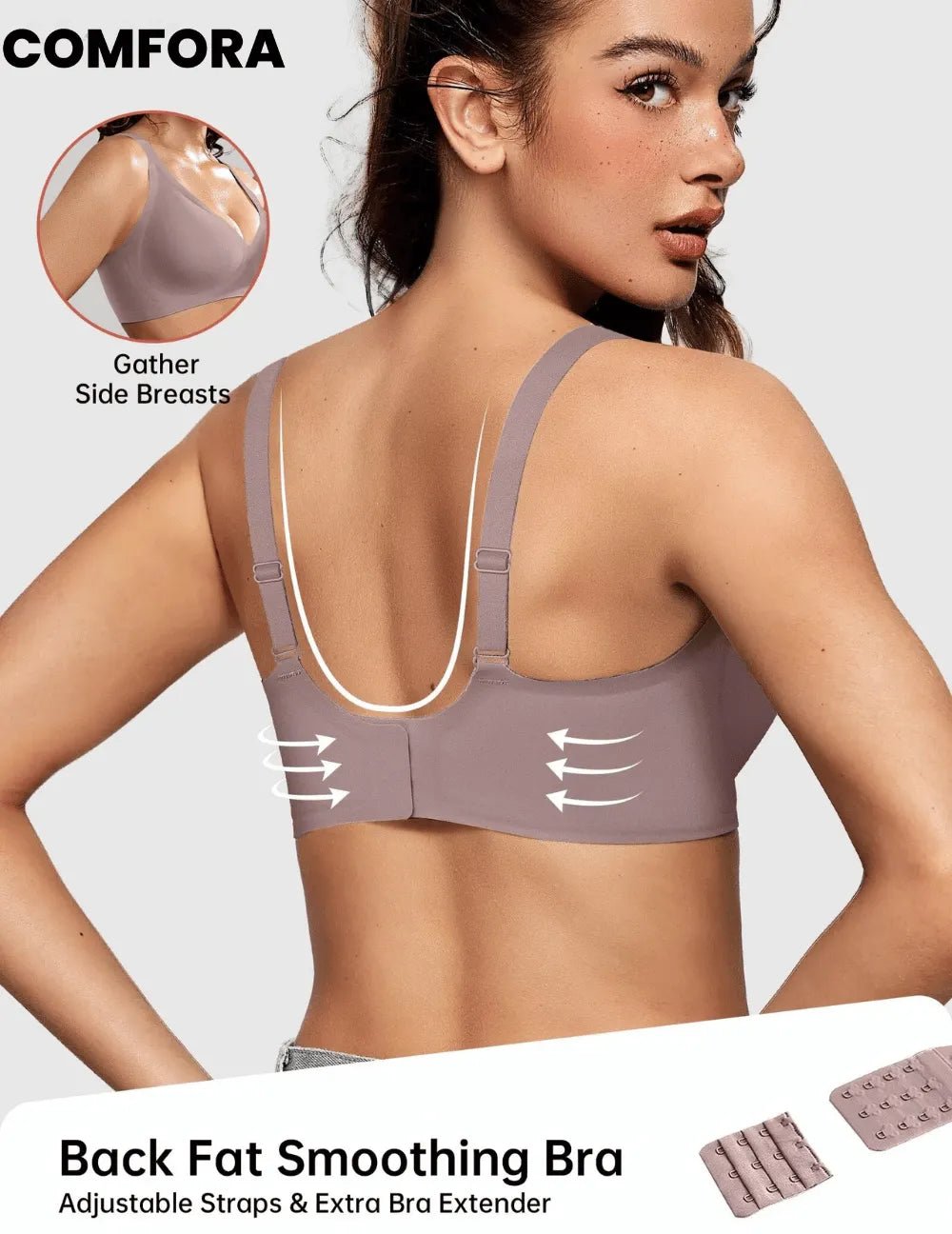 Magic Lift & Comfort: Deep V Wireless Everyday Bra - COMFORA