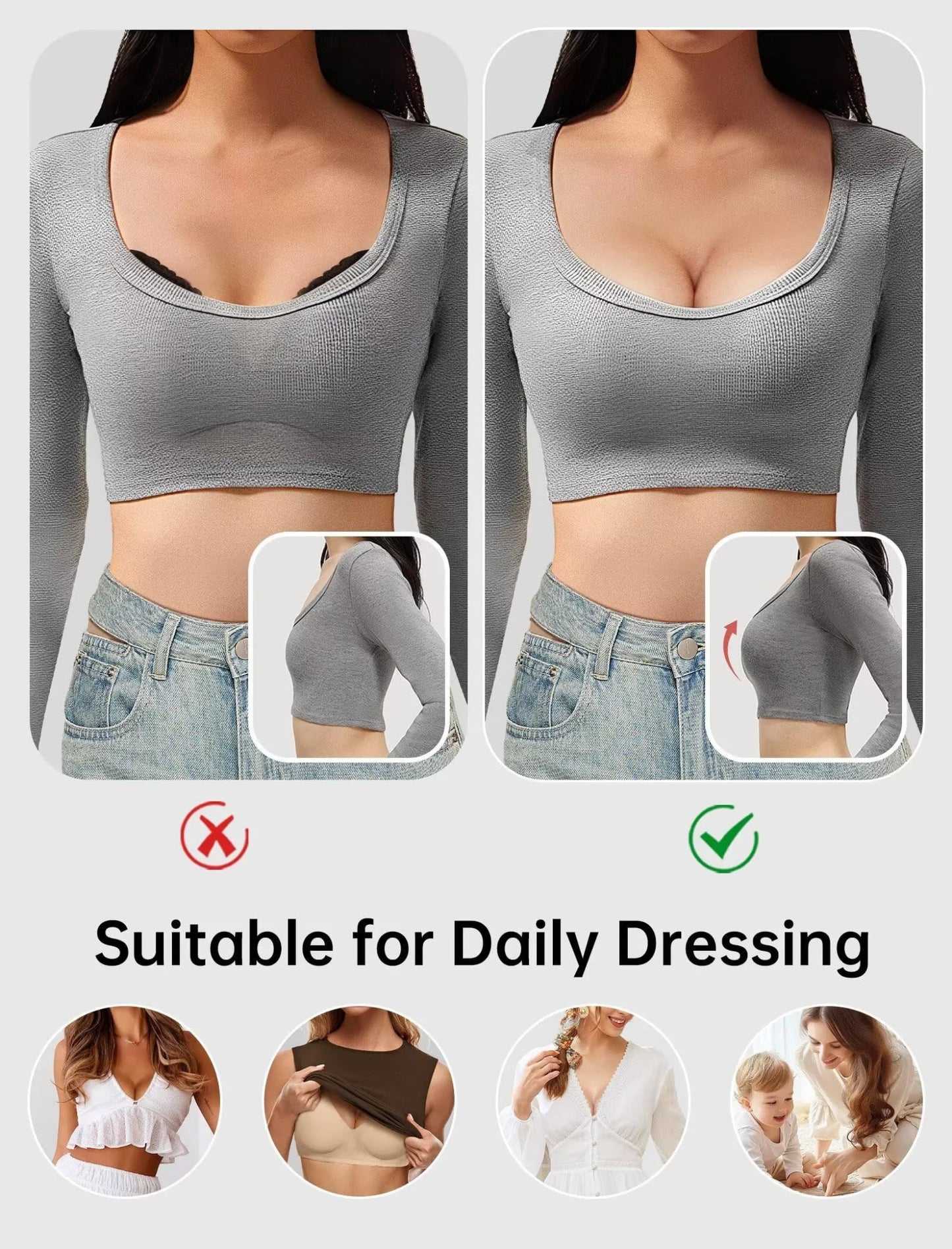 Magic Lift & Comfort: Deep V Wireless Everyday Bra - COMFORA
