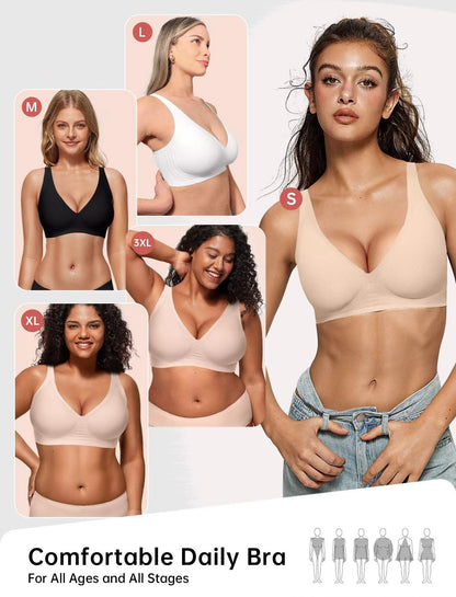 Magic Lift & Comfort: Deep V Wireless Everyday Bra - COMFORA