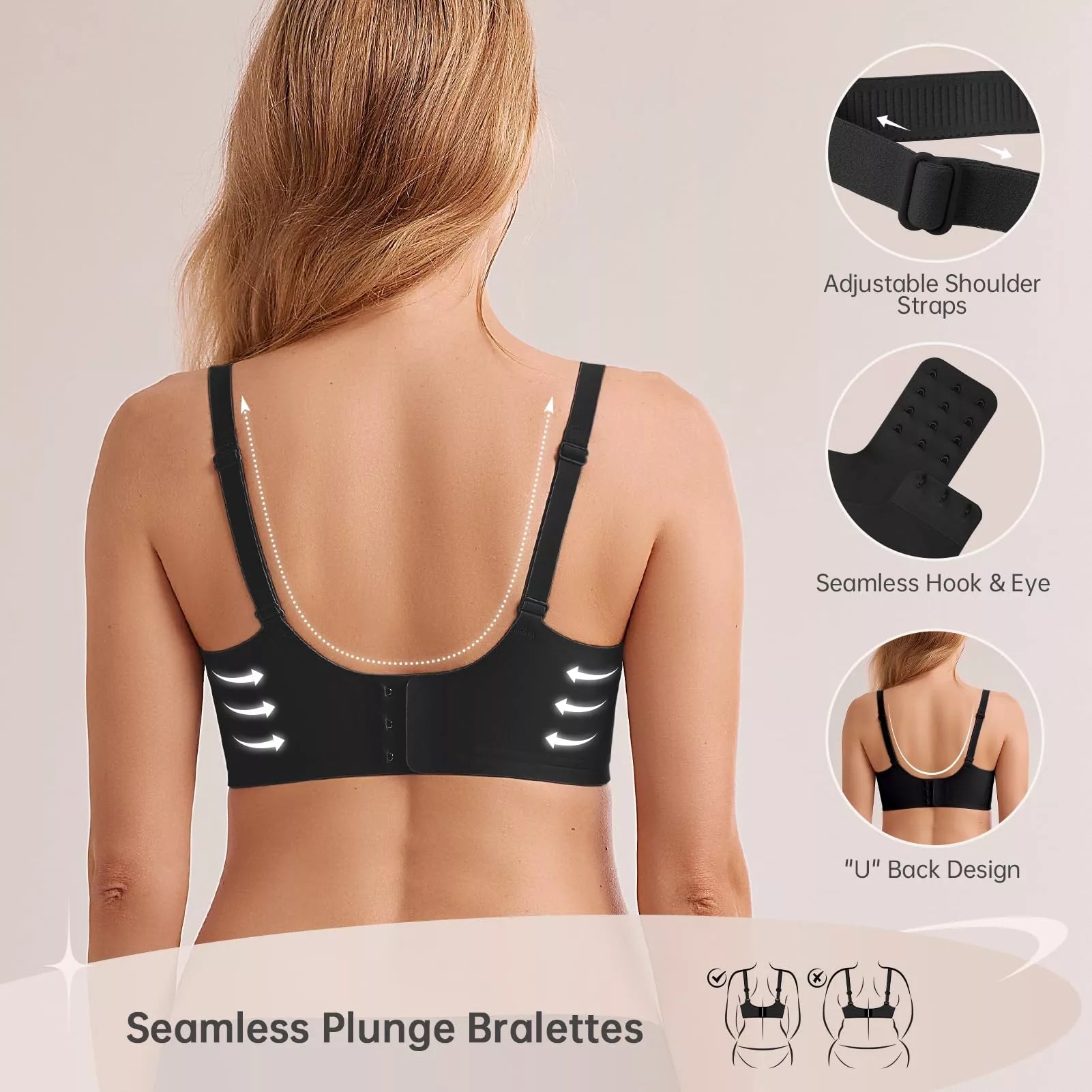 Magic Lift & Comfort: Deep V Wireless Everyday Bra - COMFORA