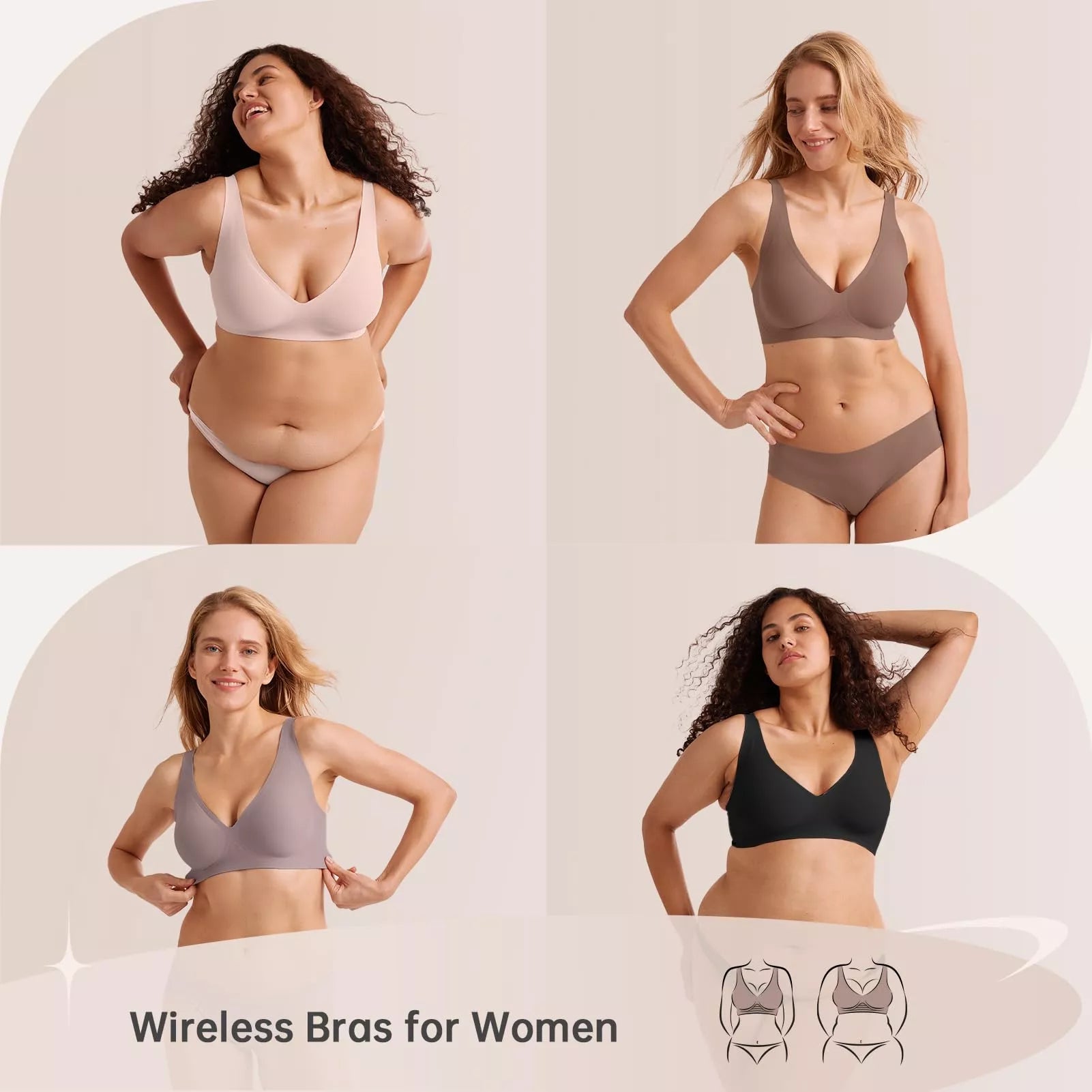 Magic Lift & Comfort: Deep V Wireless Everyday Bra - COMFORA